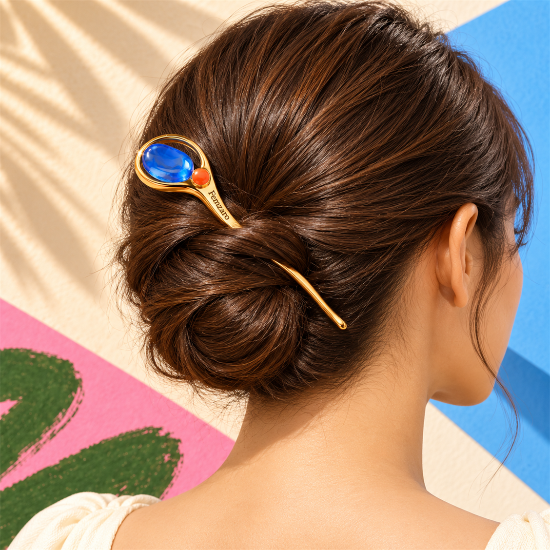 Femzaro Blue Gem Hair Pin