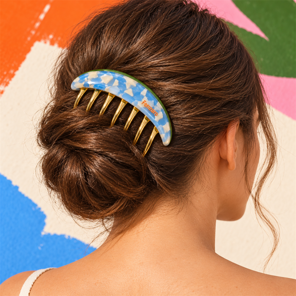Blue comb styling